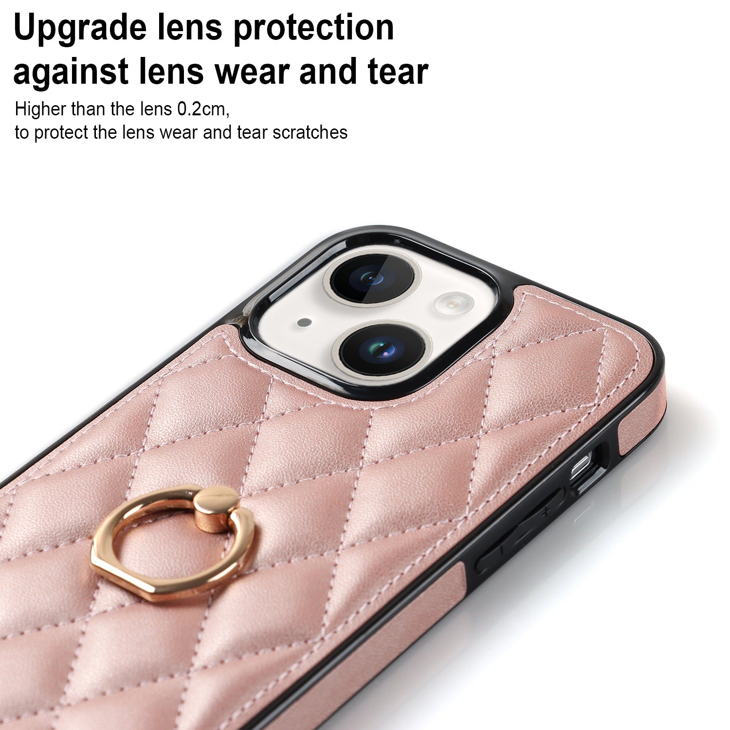 For iPhone 14 Plus Ring Holder Kickstand PU Leather TPU Phone Case Rhombus Grid Pattern Imprinted Non-Slip Protective Cover For iPhone 14 Plus Ring Holder Kickstand PU Leather TPU Phone Case Rhombus Grid Pattern Imprinted Non-Slip Protective Cover